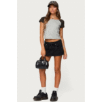 Ziggie Tie Front Denim Mini Skort