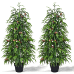 4Ft Artificial Norfolk Pine Tree Real Touch UV Resistant Faux Plants for Indoor Outdoor Home Decor Realistic Greenery Ornaments Decorative