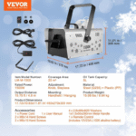 VEVOR Snow Machine, Tiktokshopblackfriday, 1500W Snow Maker Machine with 2 Remotes Control and 5L Large Capacity Water Tank, High Output Snowflake Maker Stage Snow Effect for Christmas, Halloween, Wedding, DJ Parties
