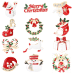 Christmas Brooch Pins Cute Christmas Pins for Kids Christmas Gift Decorations Christmas Brooch Set Christmas Brooch Pins