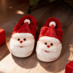 Unisex Christmas Santa Claus Slippers for Men Womencute Indoor Anti-Slip Thick Sole Plush Warm Cottoncouple Shoes, Cartoon Closed-Toe Cotton Slippers, Fallwinter Home Footwear, Christmas Gift,Buying Multiple Pairs Is More Cost-Effective