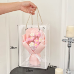 Finished Crochet Flowers Bouquet Handmade Sunflower Bouquet Valentines Gift Wedding Decor Knitted Flower Bouquet with Gift Bag