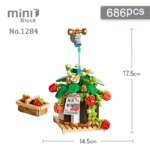 Strawberry Bonsai Mini Building Block Flowers DIY Potted Plant Bouquet Home Table Ornaments Kids Educational Assembly Toy Gift