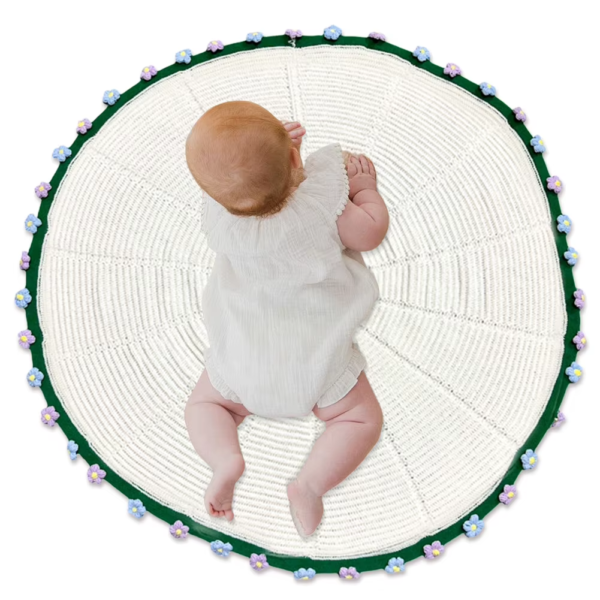 Handmade Crocheted Blanket Breathable Hand Knitted Rose Blanket Wear Resist Soft Knitting Throw Blankets for Friend Gift