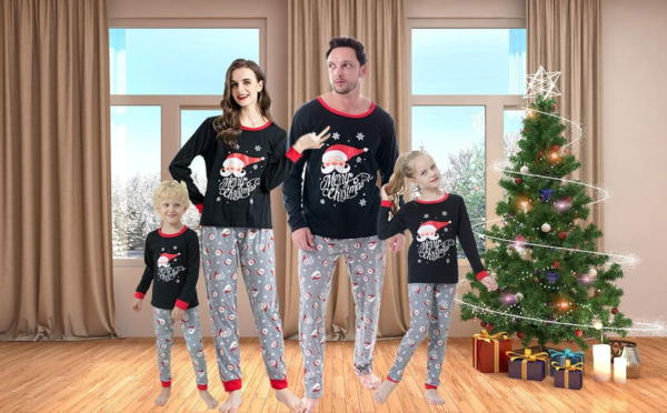 Family Matching Pajama Sets Cute Polar Bear Sleepwear Christmas Clothes Nighty