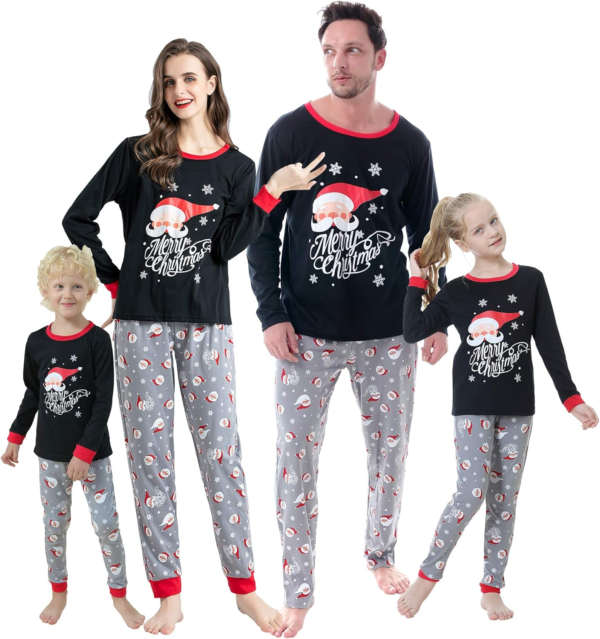 Family Matching Pajama Sets Cute Polar Bear Sleepwear Christmas Clothes Nighty