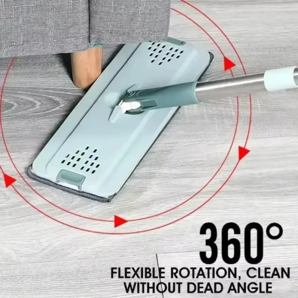 Flat Squeeze Mop Hands Free Wringing Microfiber Pad with Bucket for Hardwood Laminate Floor Window Wet Dry Washable Cleaning Set