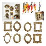 DIY Mini Museum Silhouette Box, Shadow Box Frame Kit with Gold Mini Frames & Figurines, Celebrate Your Unique Memories in Style, for Anniversary, Wedding, Birthday & Home Decor