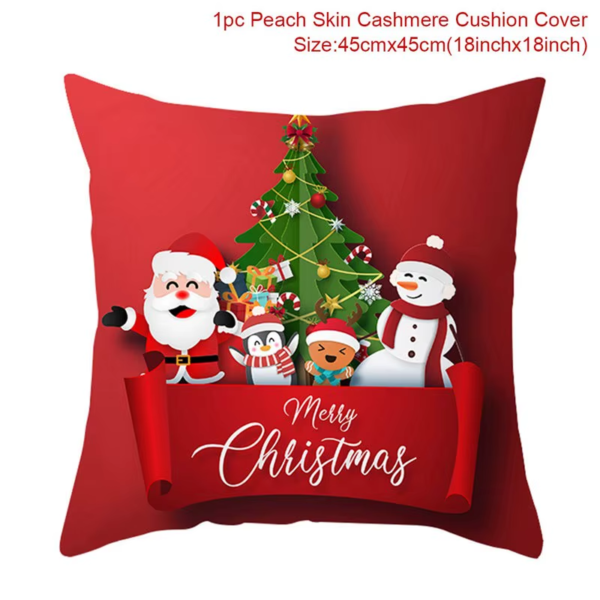 45Cm Christmas Cushion Cover Navidad Merry Christmas Decorations for Home 2025 Xmas Noel Cristmas Ornaments New Year Gifts 2026