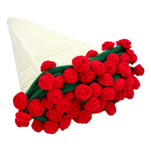 Handmade Crocheted Blanket Breathable Hand Knitted Rose Blanket Wear Resist Soft Knitting Throw Blankets for Friend Gift