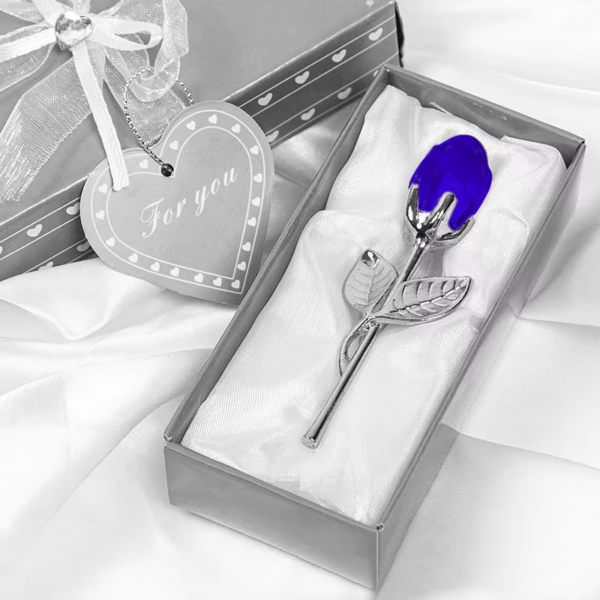 Romantic Crystal Glass Rose Flower Valentines Day Gift Craft Favors Lovers Gift Wedding Birthday Party Anniversary Decoration