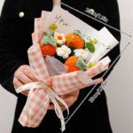 Crochet Bouquet Hand-Knitted Sunflower Creative Finished Artificial Fruit Flower Mother'S Day Birthday Gifts Wedding Home Decor