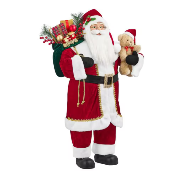 3 Ft Santa with Presents and Bear