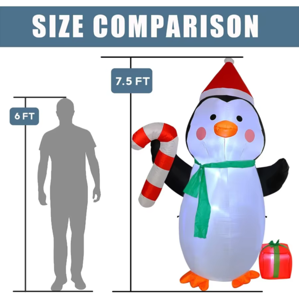 8 FT Christmas Inflatable Reindeer with Gift Boxes Blow up Lighted Xmas Yard Decor with LED Lights for Christmas Outdoor Yard P