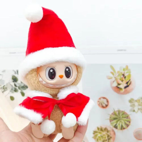 Labubu Doll Clothes Outfit Set for Mini Labubu Idol V1 V2 Christmas Cookie Man Sweater Hat Scarf New Year Party Costume Gift