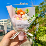 Crochet Bouquet Rose Sunflower Handmade Artificial Knitted Flower Valentine'S Day Anniversary Wedding Birthday Gift Home Decor