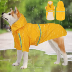 Big Dog Raincoat Cape-Style Reflective Stripe Pet Raincoat Windproof Rain-Proof Dog Hooded Raincoat