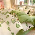 Cute Cartoon Bedding Set Kids Adult Favorite Duvet Cover Pillowcase Bed Sheet Single Full Size Queen Girls Boys Bed Linens