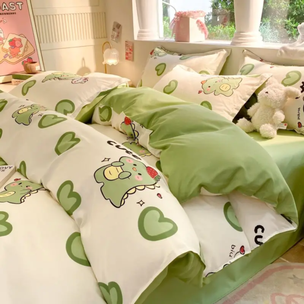 Cute Cartoon Bedding Set Kids Adult Favorite Duvet Cover Pillowcase Bed Sheet Single Full Size Queen Girls Boys Bed Linens