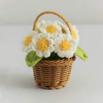 Crochet Flower Cute Finished Woven Sunflowers Potted Hand-Knitted Sunflowers Table Home Decor Wedding Ornament Friends Gift