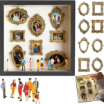 DIY Mini Museum Silhouette Box, Shadow Box Frame Kit with Gold Mini Frames & Figurines, Celebrate Your Unique Memories in Style, for Anniversary, Wedding, Birthday & Home Decor