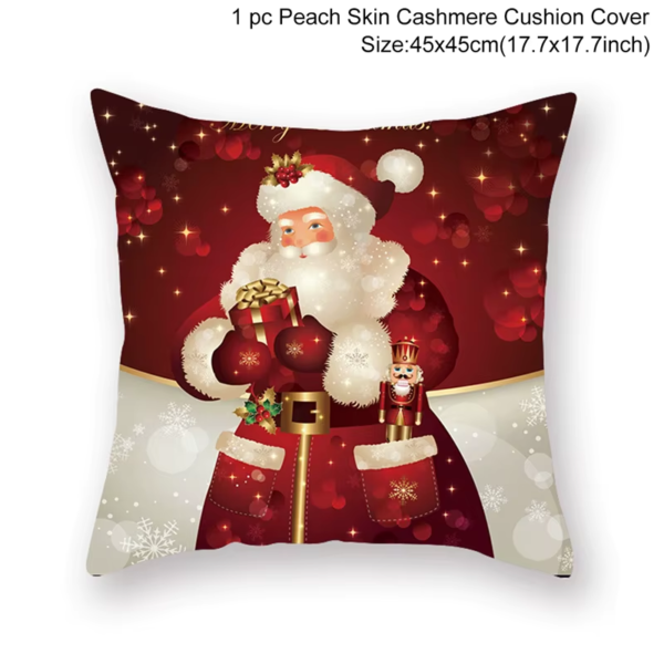 45Cm Christmas Cushion Cover Navidad Merry Christmas Decorations for Home 2025 Xmas Noel Cristmas Ornaments New Year Gifts 2026