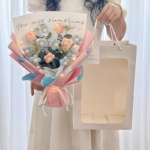 Eternal Flower with Light Strings Crochet Flower Bouquet Graduation Flower Kindergarten Graduation Gift Valentine Day Gift 졸업꽃다발