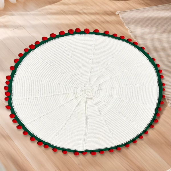 Handmade Crocheted Blanket Breathable Hand Knitted Rose Blanket Wear Resist Soft Knitting Throw Blankets for Friend Gift