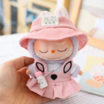 17Cm Pendant Labubu Doll Dress Cute Labubu Doll Clothes Pink Rabbit Skirt Green Coat Suit Cartoon Doll Hat Princess Shoes Gift