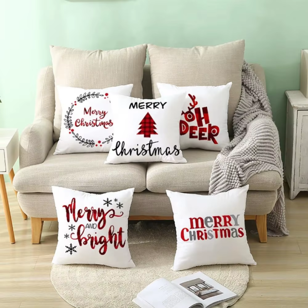 45Cm Christmas Cushion Cover Navidad Merry Christmas Decorations for Home 2025 Xmas Noel Cristmas Ornaments New Year Gifts 2026