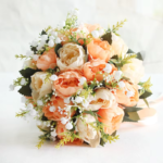 Bride Wedding Bouquet Bridesmaid Holding Bouquet Wedding Supplies Artificial Silk Rose Peony Pink Flower Table Decoration