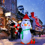 8 FT Christmas Inflatable Reindeer with Gift Boxes Blow up Lighted Xmas Yard Decor with LED Lights for Christmas Outdoor Yard P