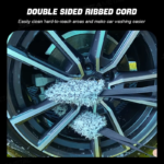 SIKEZHAN Flexible Car Wheel Washing Brush Microfiber Double-Sided Long Belt Cleaning Towel Brush Wheel Hub Pull Belt Brush Tool