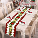 2024 Christmas Table Runner Cloth Merry Christmas Decoration for Home Tablecloth Xmas Cristmas Ornament Navidad New Year 2025