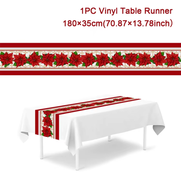2024 Christmas Table Runner Cloth Merry Christmas Decoration for Home Tablecloth Xmas Cristmas Ornament Navidad New Year 2025