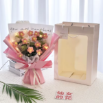 Eternal Flower with Light Strings Crochet Flower Bouquet Graduation Flower Kindergarten Graduation Gift Valentine Day Gift 졸업꽃다발