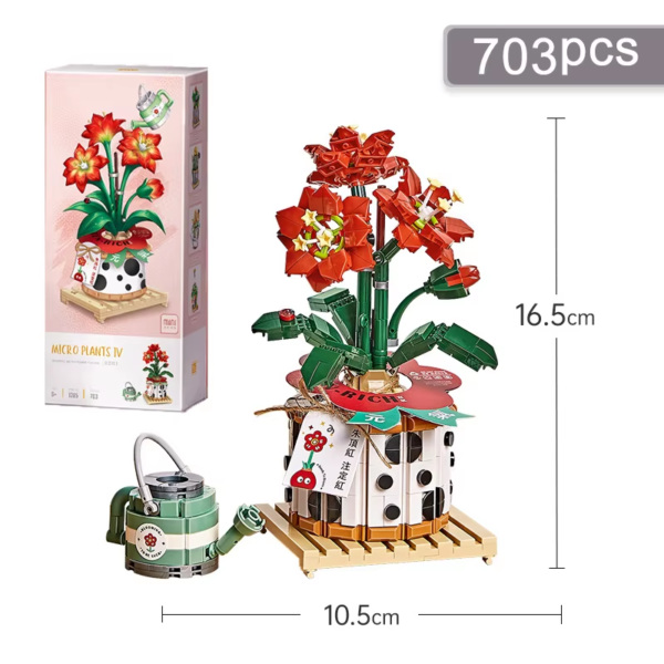 Strawberry Bonsai Mini Building Block Flowers DIY Potted Plant Bouquet Home Table Ornaments Kids Educational Assembly Toy Gift