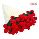 Handmade Crocheted Blanket Breathable Hand Knitted Rose Blanket Wear Resist Soft Knitting Throw Blankets for Friend Gift