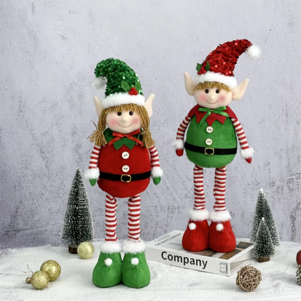 2Pcs New Christmas Products Christmas Hanging Leg Elf Telescopic Doll Ornaments Children'S Gifts Elf Doll Ornaments