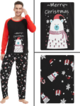 Family Matching Pajama Sets Cute Polar Bear Sleepwear Christmas Clothes Nighty