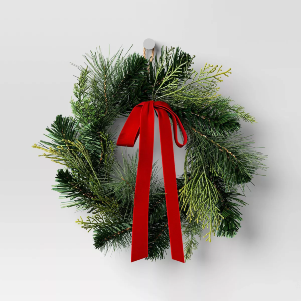 2Pk Christmas Mini Wreath Red Bow - Wondershop™