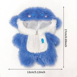 Kawaii Shark Onesie for Mini Doll 17Cm Cute Plush Doll'S Clothing Outfit Labubu Ldol Dolls Clothing Accessories