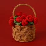 2025 Crochet Flower Potted Rose Kintted Flower Coaster Crochet Flower Cup Mat Friends Gift Table Decor