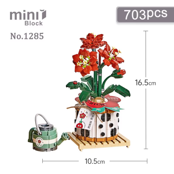 Strawberry Bonsai Mini Building Block Flowers DIY Potted Plant Bouquet Home Table Ornaments Kids Educational Assembly Toy Gift