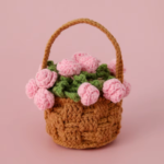 2025 Crochet Flower Potted Rose Kintted Flower Coaster Crochet Flower Cup Mat Friends Gift Table Decor