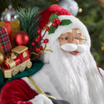 3 Ft Santa with Presents and Bear