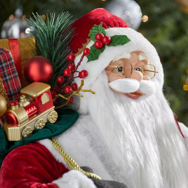 3 Ft Santa with Presents and Bear