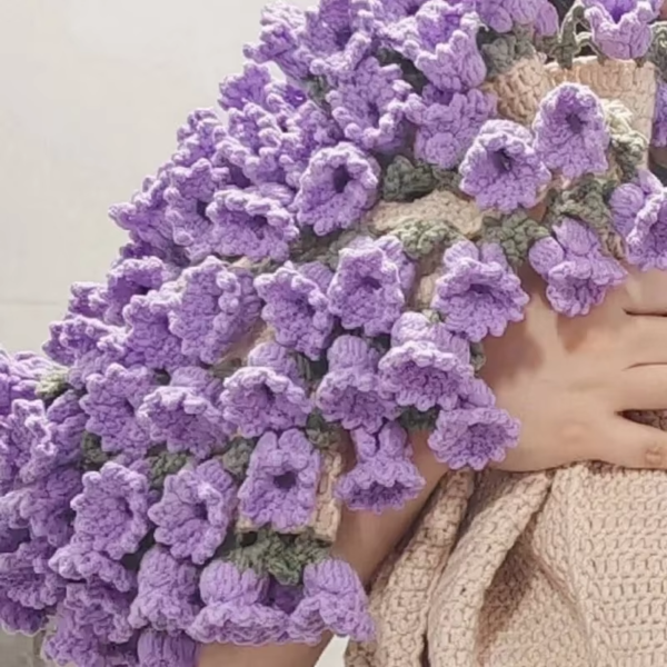 43In Crochet Bouquet of Flowers, DIY Handmade Rose Blanket, Rose Bouquet Blanket Handmade, Flower Bouquet Throw Blanket