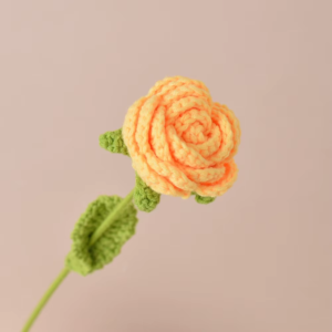 Finished Knitting Rose Woven Gradient Artificial Flowers Flowers Bouquet Table Ornament Braided Fake Flowers Holiday Gifts