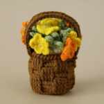 2025 Crochet Flower Potted Rose Kintted Flower Coaster Crochet Flower Cup Mat Friends Gift Table Decor